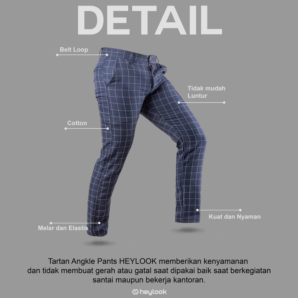 Celana Tartan Pris Celana Panjang Kotak Kotak Kekinian Simple Celana Bahan Cotton High Quality