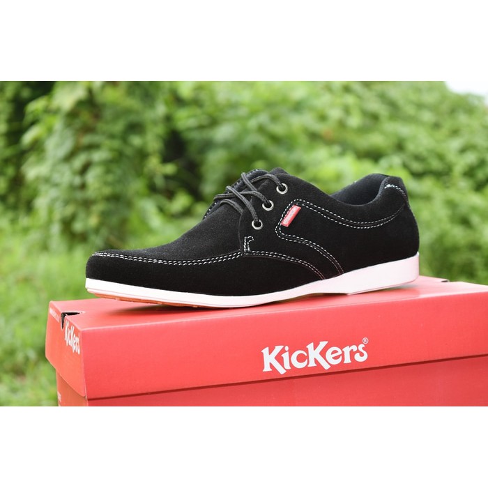 Sepatu Casual Pria Kickers Sidney Black / Hitam / santai kerja formal