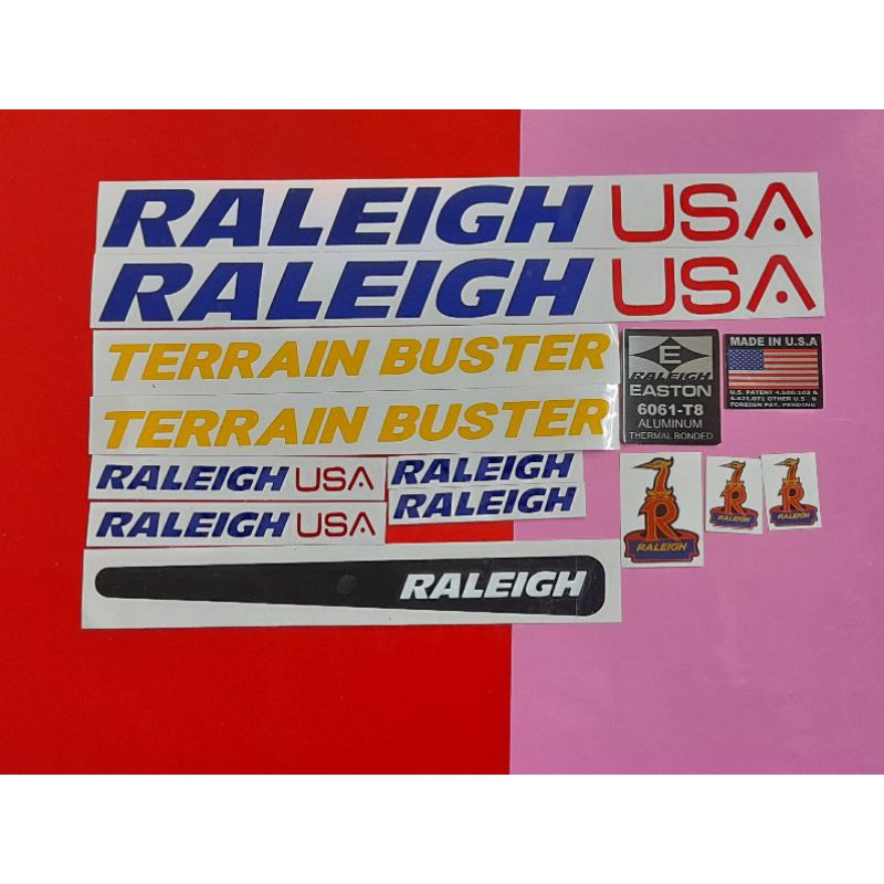 Stiker Sepeda Raleigh Usa Terrain Buster