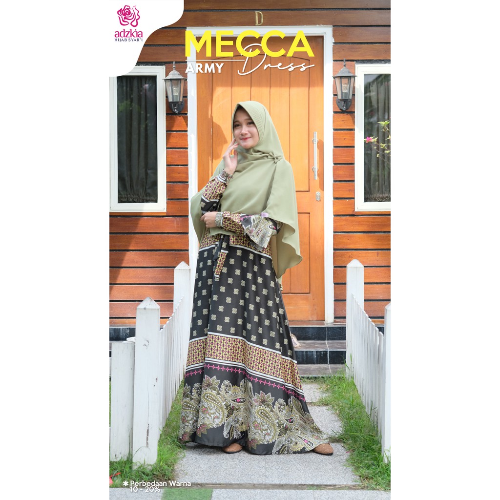 Gamis Mecca Dress Set Syari By Adzkia Hijab Syari Original Gamis Terbaru Gamis Jumbo Grosir Gamis