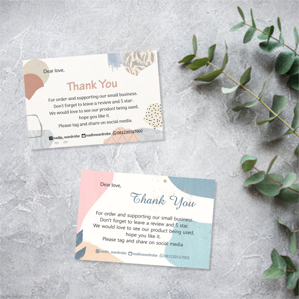 kartu ucapan online shop custom murah / greeting card online shop custom / gift card custom premium