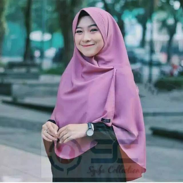 RESTOK BEST SELLER Fathiya Khimar Jumbo Non Pet Wollycrepe Non Belah Ori By Audina