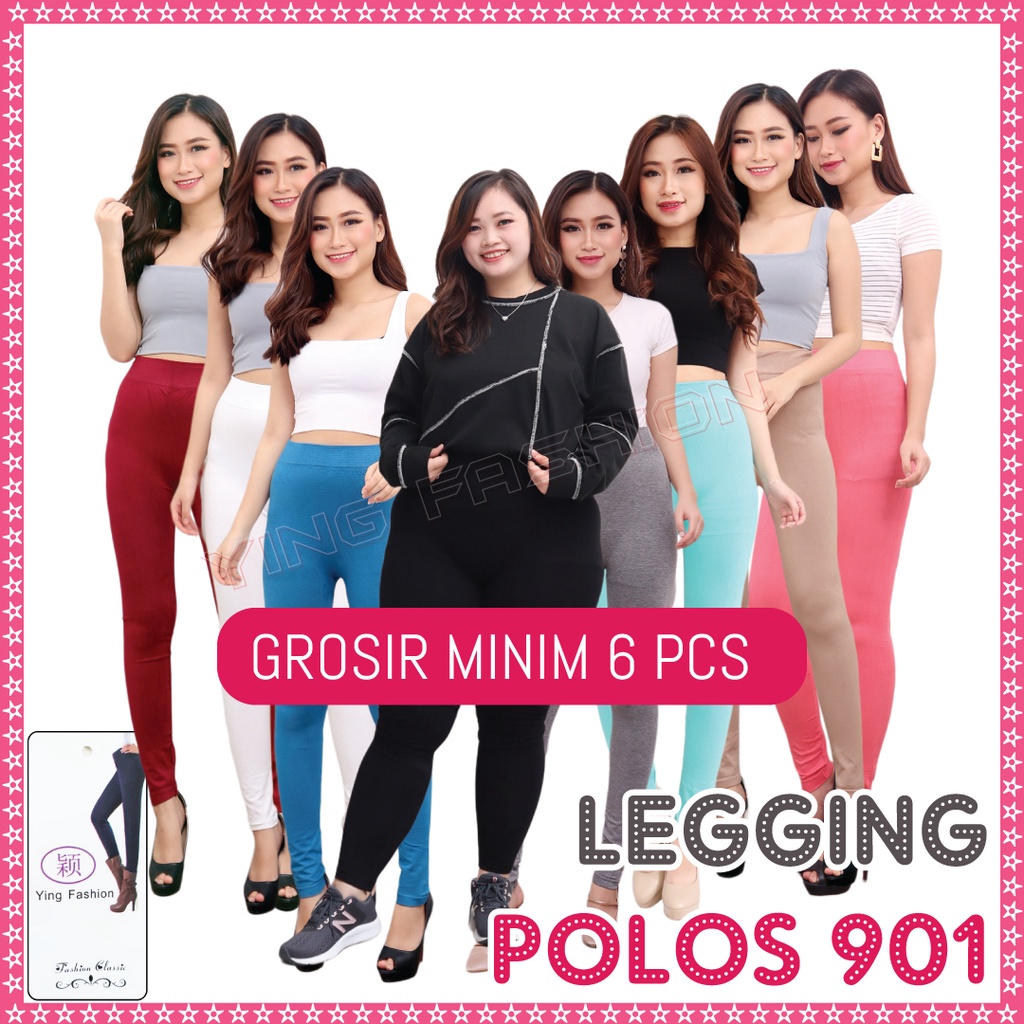 [Grosir Minim 6 pcs ] Leg 901 Panjang / Legging polos panjang import / legging polos wanita / legging polos import / legging hitam / legging panjang wanita