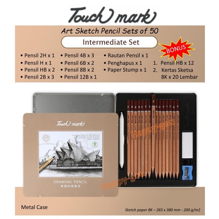 

(BISA COD) Pensil Gambar Sketsa Set Warna Sketch Pencil Silhouette Intermediate