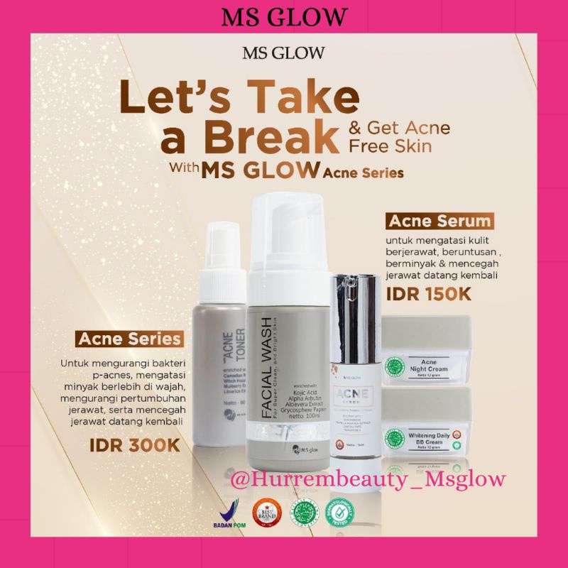 Ms Glow Paket Wajah Acne + Acne Serum