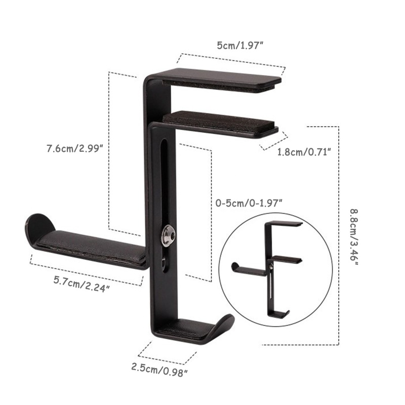 Gro Bracket Penyimpanan Headphone Metal Display Holder Stand Desk Clip Hanger HookSave Space Penjepit Headset Untuk Gaming PC Hea