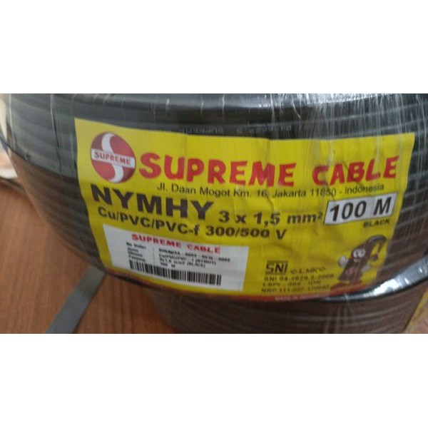 Kabel Listrik Serabut Hitam NYYHY / NYMHY 3 x 0.75 3 x 0,75 3x0,75 3x0.75 Supreme (Meteran) Kabel NY