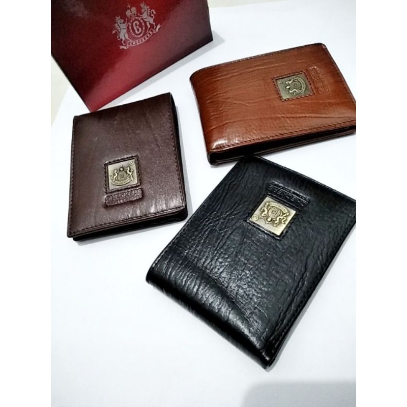 Dompet Pria Kulit Asli 100% Serat Kayu Mini