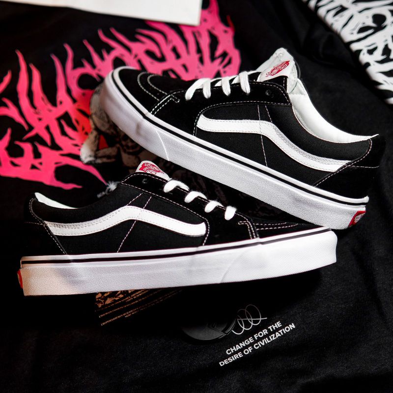 Jual Vans Sk8 Low Black White Classic Original | Shopee Indonesia