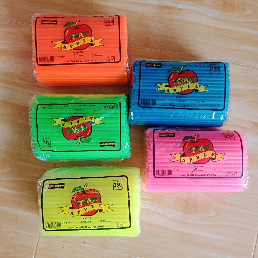 Sedotan bubble sedotan boba ukuran 8mm lancip isi 250/Sedotan Bubble BOBA murah WARNA /Sedotan Pop E