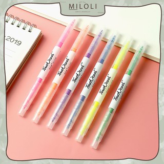 [MILOLI] 6Pcs TOUCH COOL Double Headed Highlighter Color - D0015