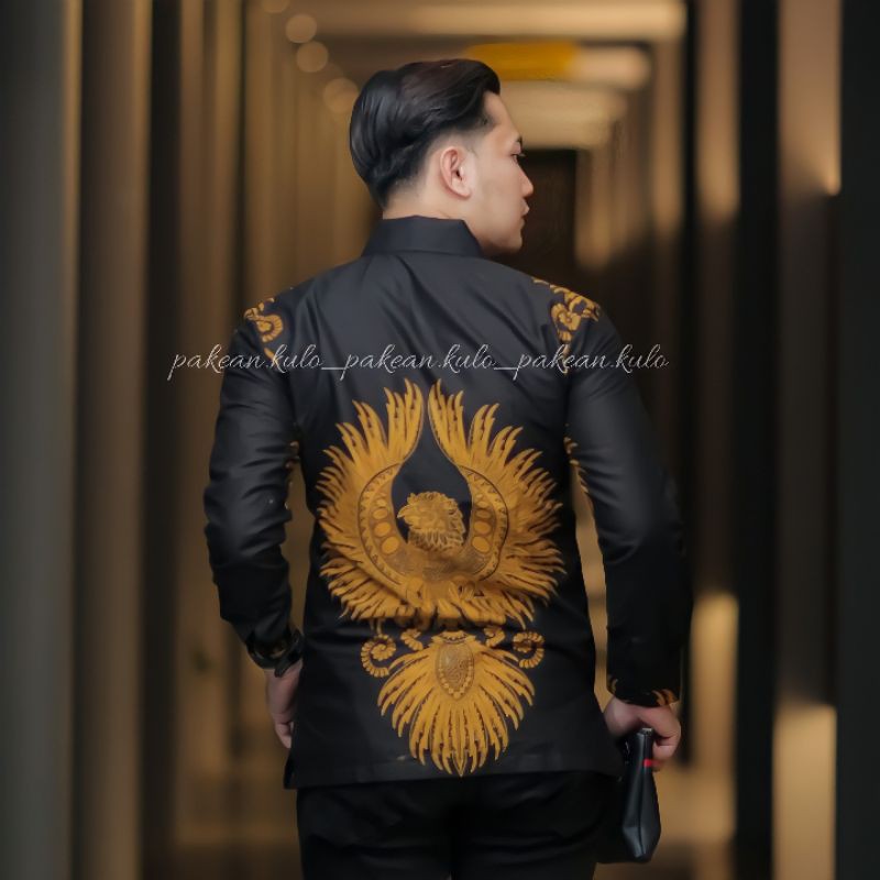 Batik Premium Pria Slimfit 033 || Motif Garuda Sogan