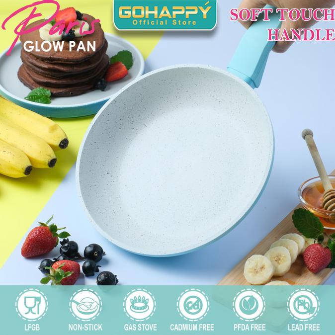 PANCI FRY PAN PARIS Marble Gohappy 20 cm warna Tosca Glow Pan GH-P05