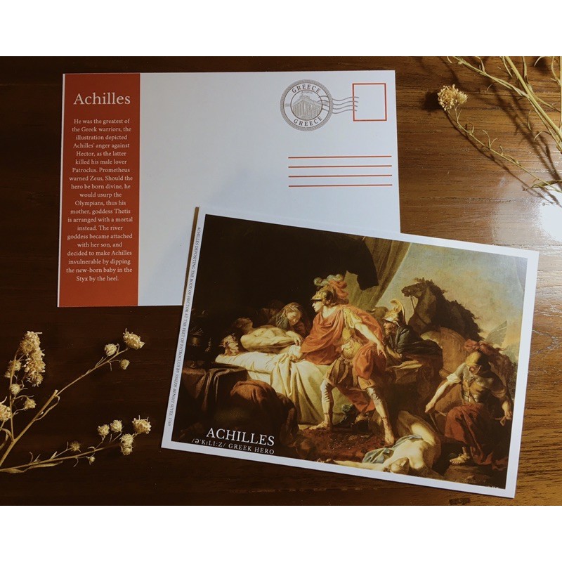 Greek Mythology Postcard Of Hero Achilles Kartu Pos Decor Gift Card Shopee Indonesia