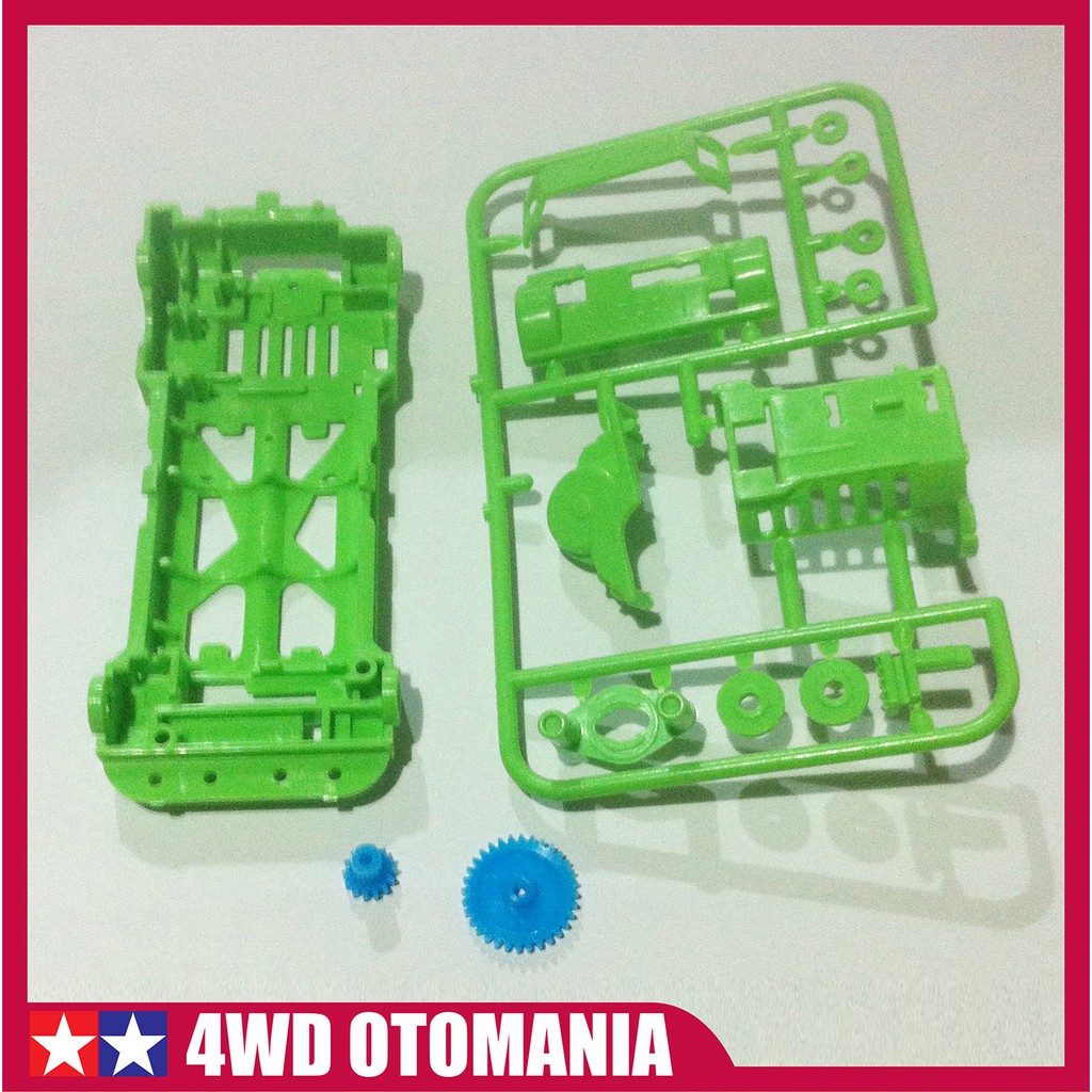 Tamiya # Chassis Super 1 (Buntung) Hujau - HJH - Chassis Tamiya