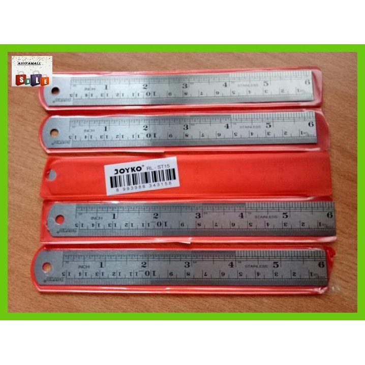 

Silutala- Ruler Stainless / Penggaris Besi - Joyko - 15 Cm -Ori.