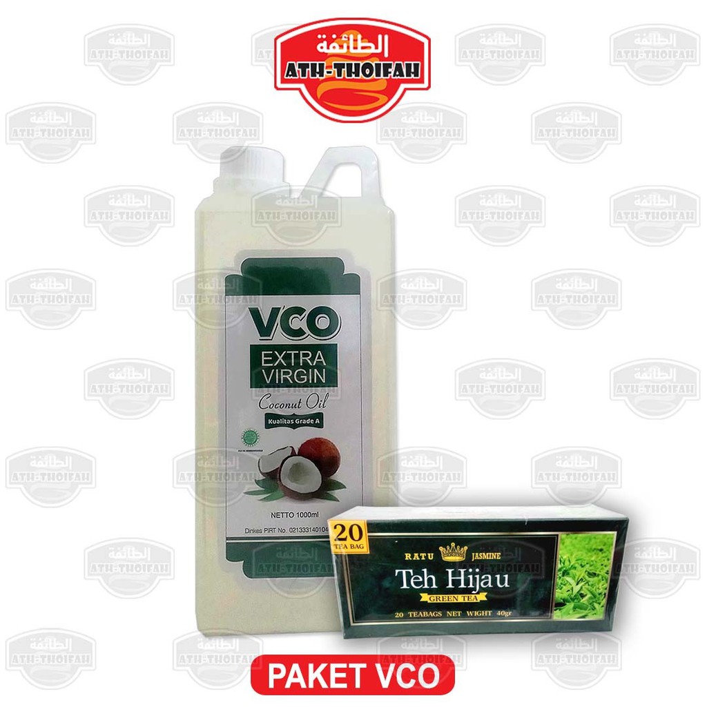 

Paket Minyak VCO virgin coconut oil Plus Teh Hijau keto ratu jasmine