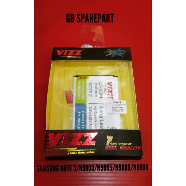 BATERAI VIZZ DOUBLE POWER SAMSUNG GALAXY NOTE 3 ORI (4500MAH)