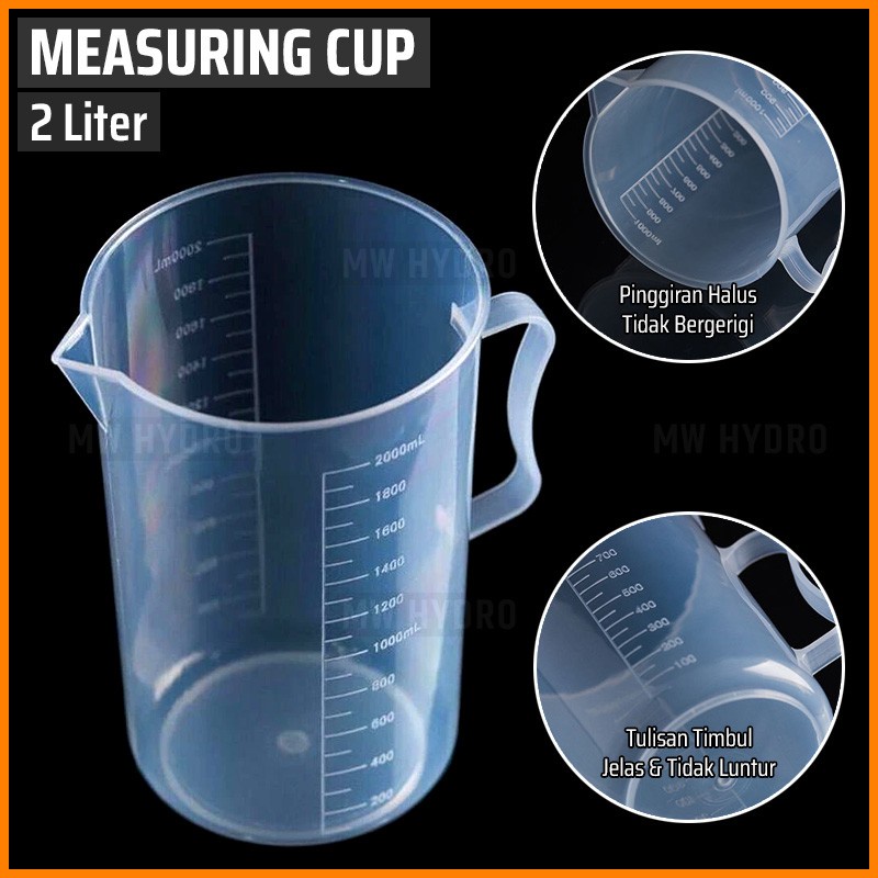 Measuring Cup, Gelas Ukur / Gelas Takar, 2000 ml / 2 liter / 2 ltr