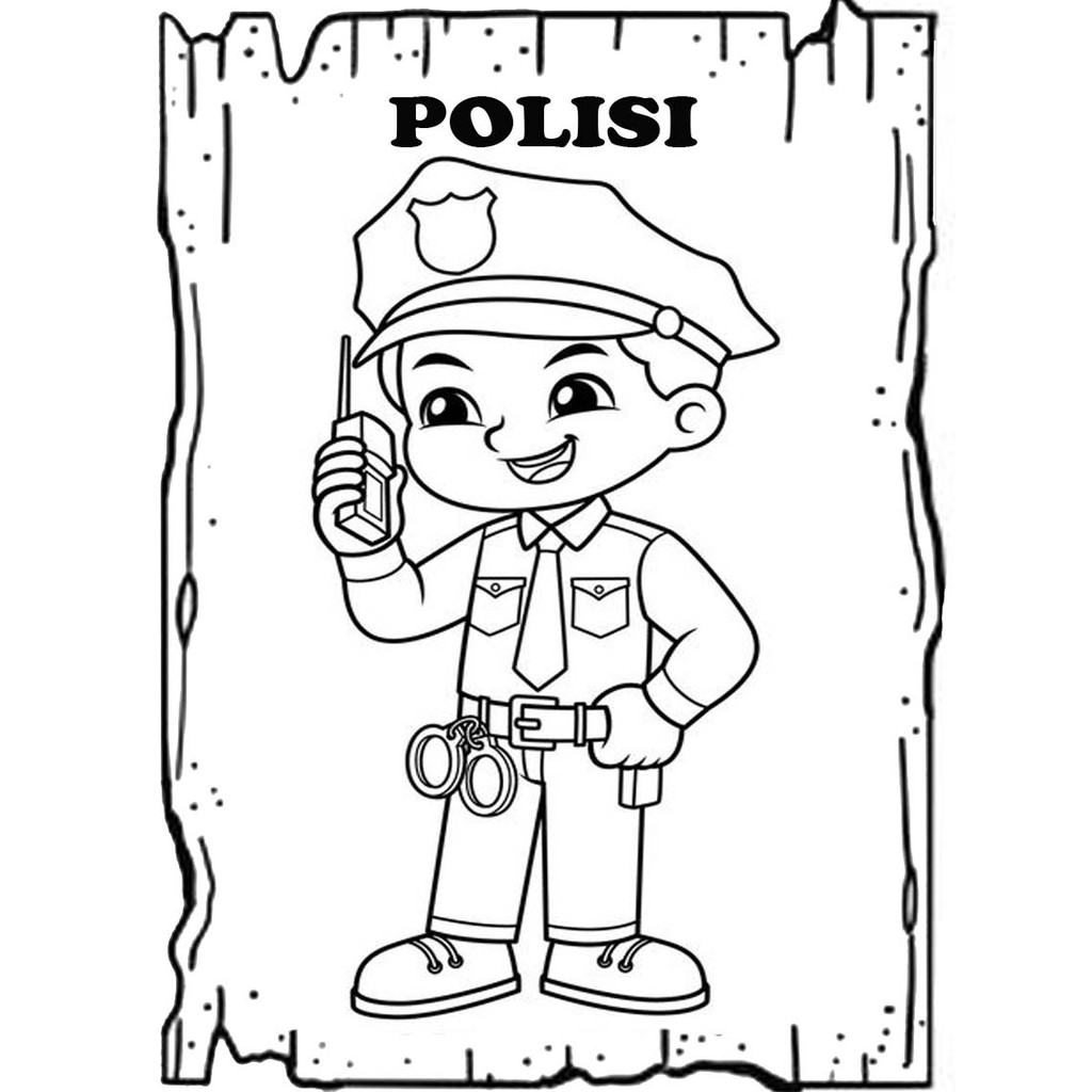 Gambar Polisi Kartun Untuk Diwarnai