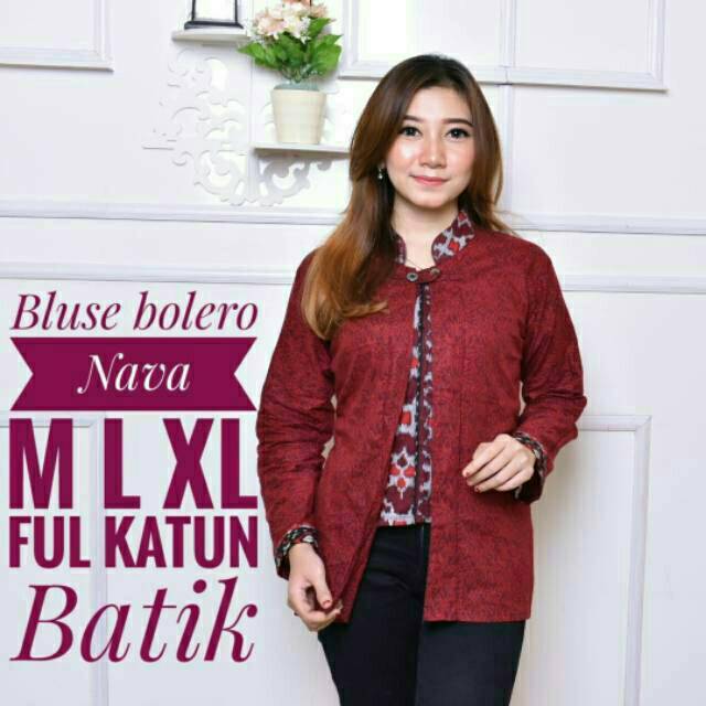 Blus Batik Wanita Ll Batik Seragam Ll Batik Pekalongan Ll Batik Murah