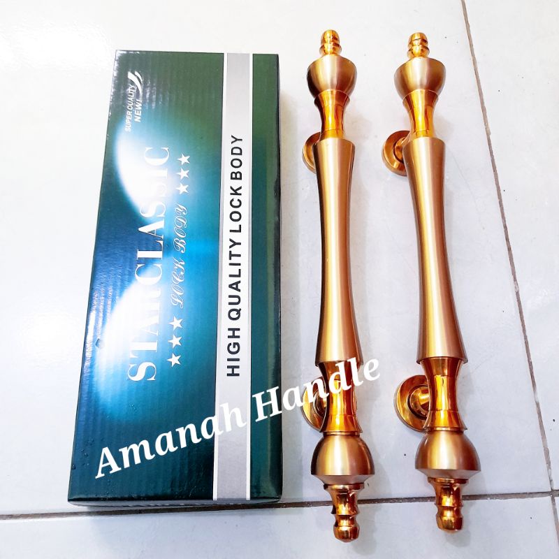 [Kuningan] Fullset Handle Tarikan Pintu Rumah KUNINGAN Dahlia 33cm