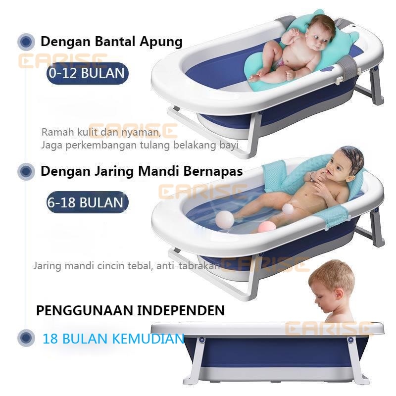 POTE - Bak Mandi Bayi Lipat Foldable Silicone Bathtub Folding Baby Portable Bathtub Bayi Produk Anak-Anak Yang Baru Lahir