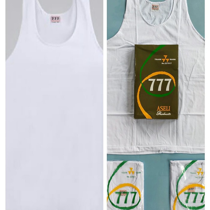 1 Pcs Kaos Dalam 777 - Singlet Pakaian Dalam Pria Dewasa - Putih Polos