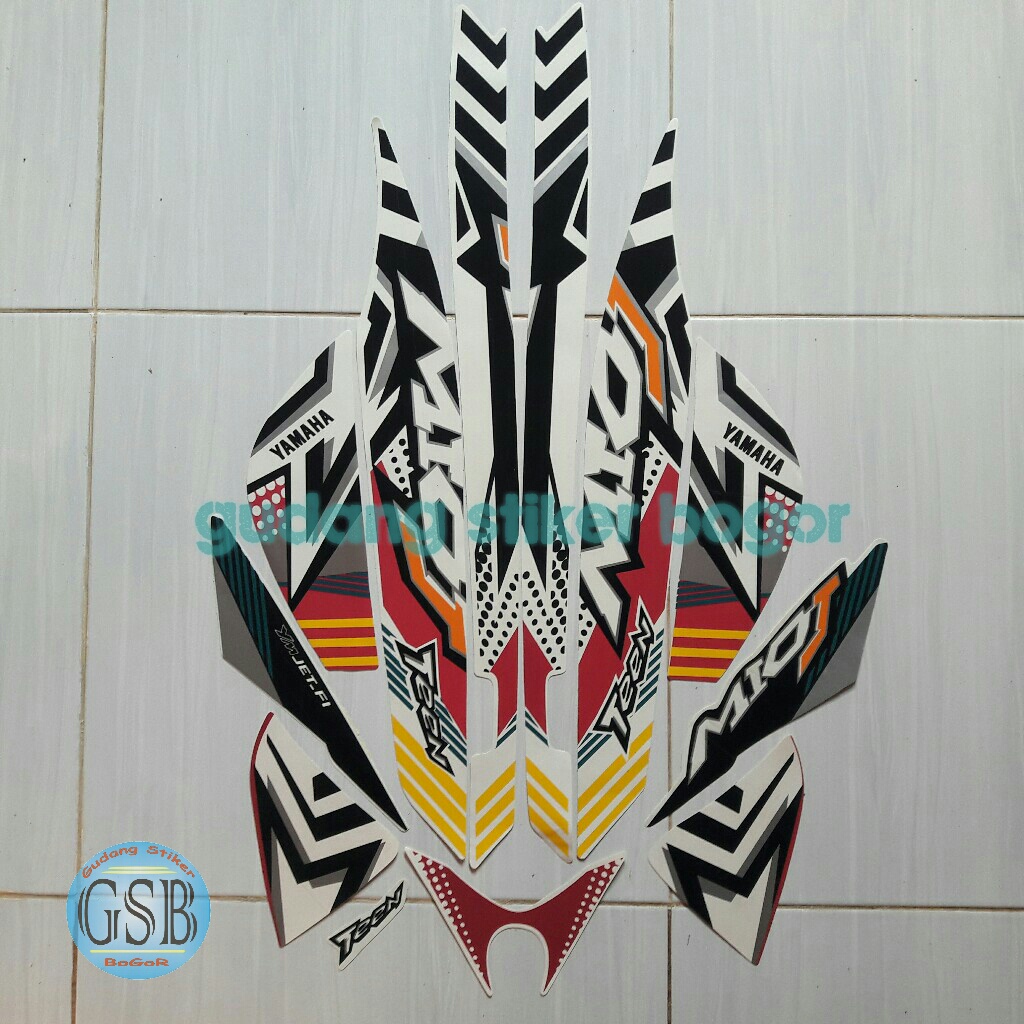 stiker striping motor yamaha mio j teen 2013 putih-pink
