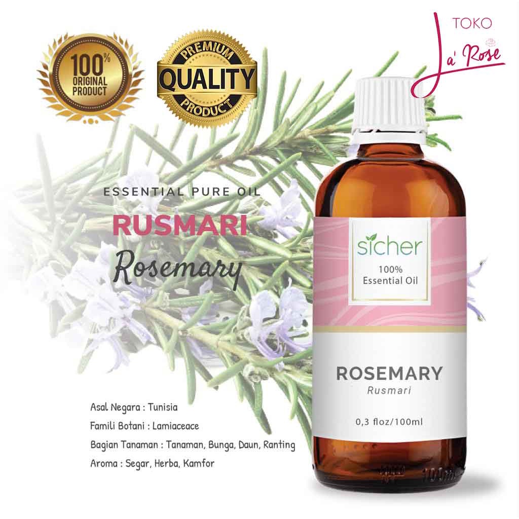 Sicher Essential Oil Rosemary Aromatherapy Pure 100% Aroma Terapi Murni Natural 100ml