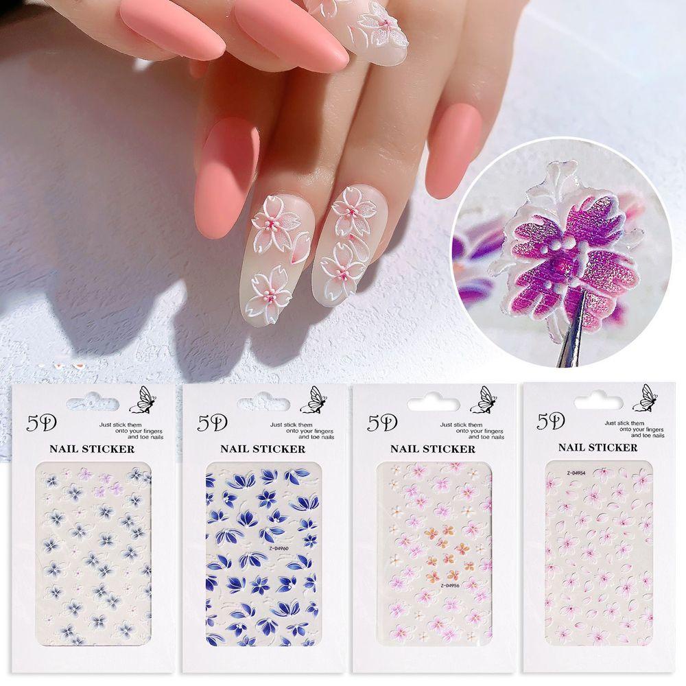 Mxbeauty Bunga Stiker Kuku Wanita Colorful Rose Petal Self Adhesive Nail Art Dekorasi