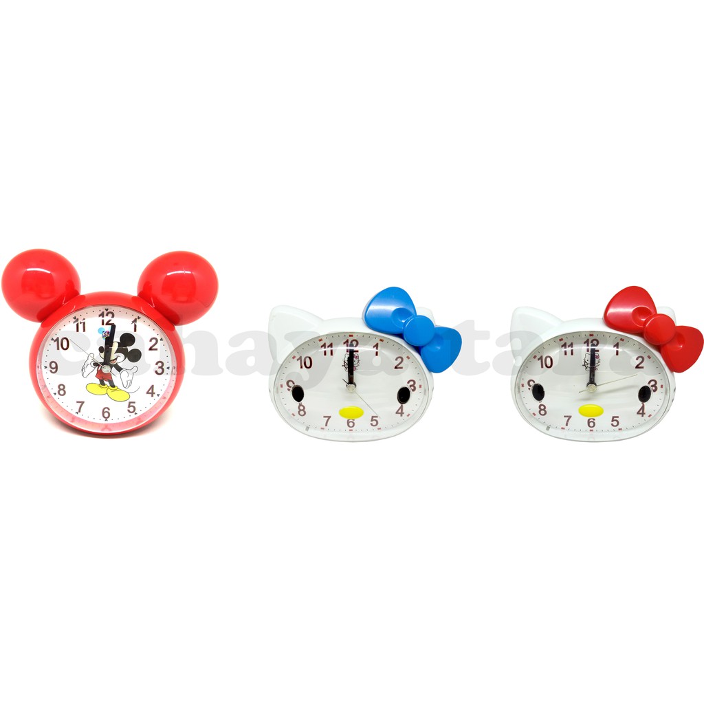 Jam Beker Weker Hello Kitty HK / Mickey Mouse / 2 Suara Alarm