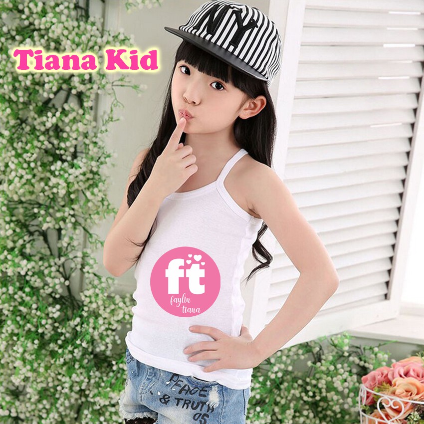 TIANA KIDS | Tanktop Anak Putih KATUN SPANDEX / Singlet Anak Putih / art TNK TK-02 PUTIH Tali Kecil