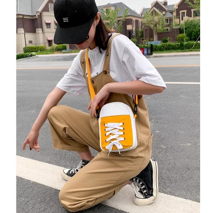 CANDRA SEPATU - Tas Selempang Mini Slingbag Wanita Lucu Unik Kanvas Tali