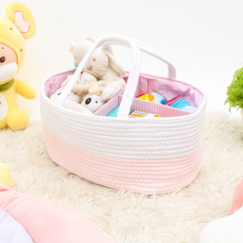 Kinderkeen Rope Caddy Bag / Grey Lining / Pink White