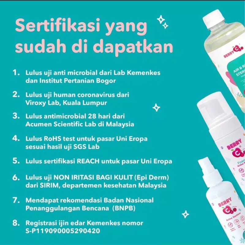 BERRYC Sanitizer 60ml 100ml 120ml 200ml 300ml 500ml