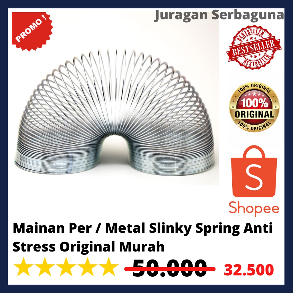 Mainan Per / Metal Slinky Spring Anti Stress Original Murah