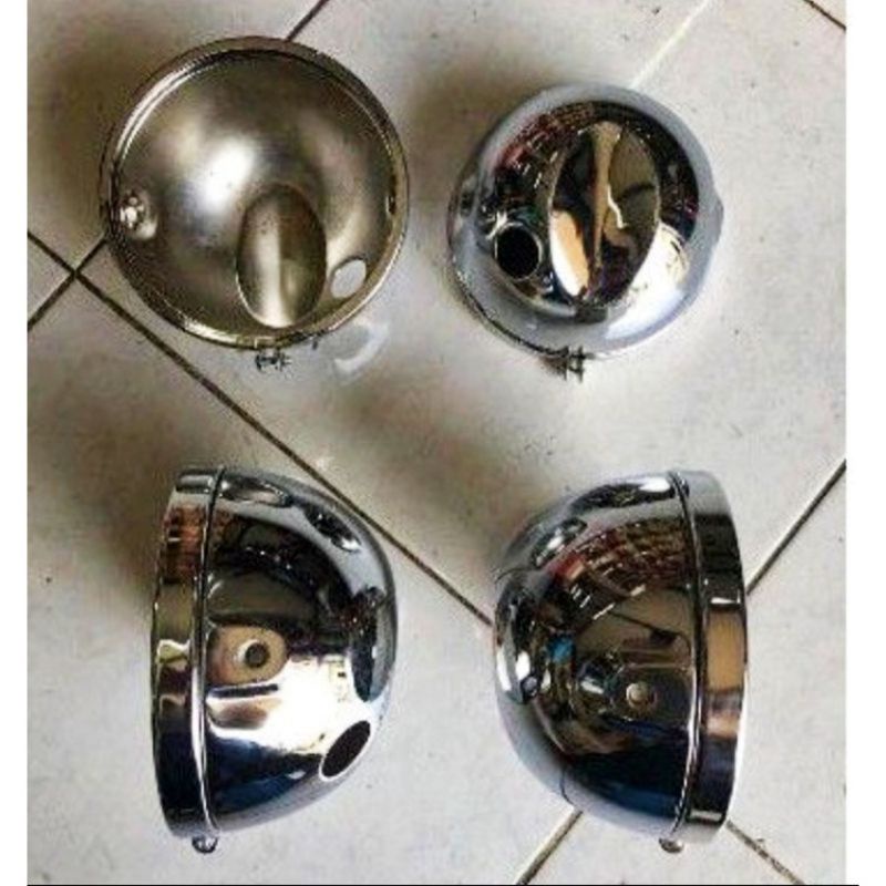 batok lampu l2g press full chrome pnp daymaker 5,75inch pnp cb gl megapro tiger