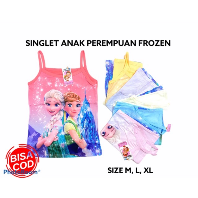 SINGLET ANAK PEREMPUAN FROZEN / KAOS DALAM ANAK PEREMPUAN / TANK TOP FROZEN