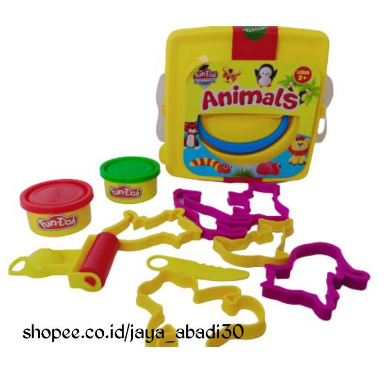 MAINAN FUN DOH ANIMALS 2CUP DAN CETAKAN KEMASAN CONTAINER 28147