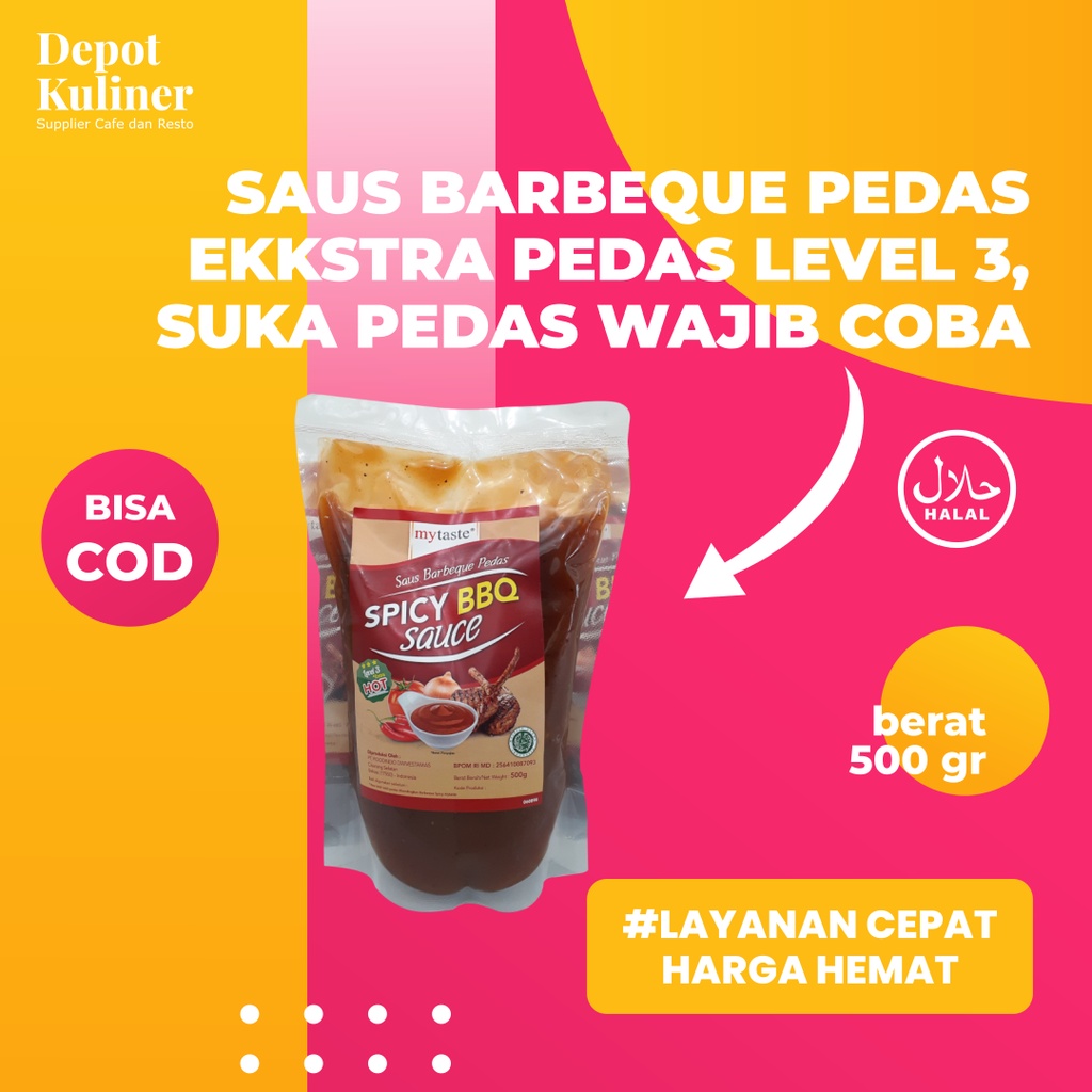 My Taste Saus Spicy Barbeque Pedas Level 3 Extra Hot Mytaste 500 gr Sauce BBQ