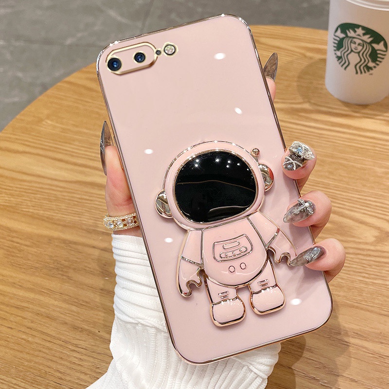 IPHONE Casing Hp Iphone6 6S Plus7 8 Plus SE 2020 X XS Max XR Warna Permen Astronot Stand Deluxe Camera Case