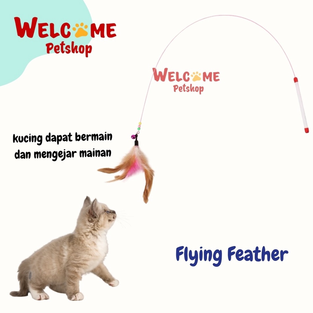 Flying Feather / Mainan Tongkat Kucing / Mainan Bulu Kucing