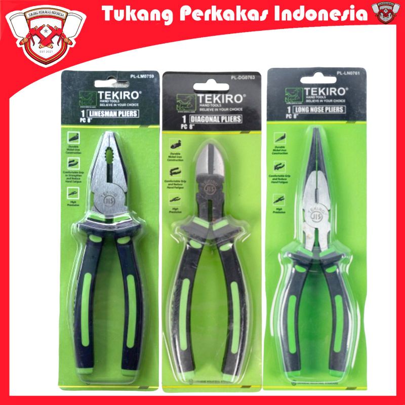 TEKIRO TANG SET 3PCS KOMBINASI 8INCH POTONG 8INCH LANCIP 8INCH