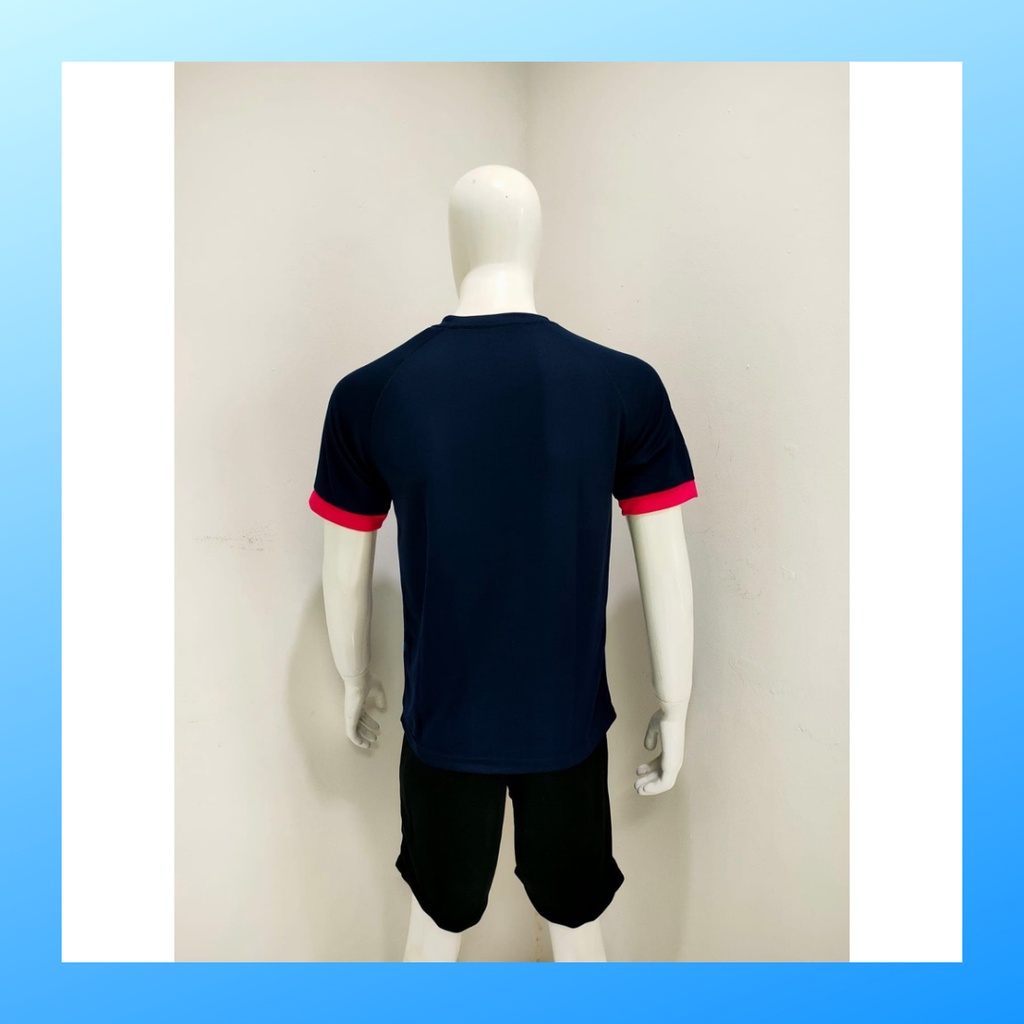 Kaos bulutangkis pria baju badminton dan celana jersey setelan wanita dewasa t-shirt outfit seragam jarsey kostum olahraga pakaian apparel sport jersy bulu tangkis casual jersi sudirman thomas uber cup print custom suit V140 navy polos