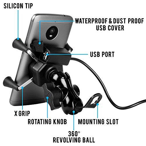 [WS] Holder HP X-Grip + Charger USB Sepeda Motor