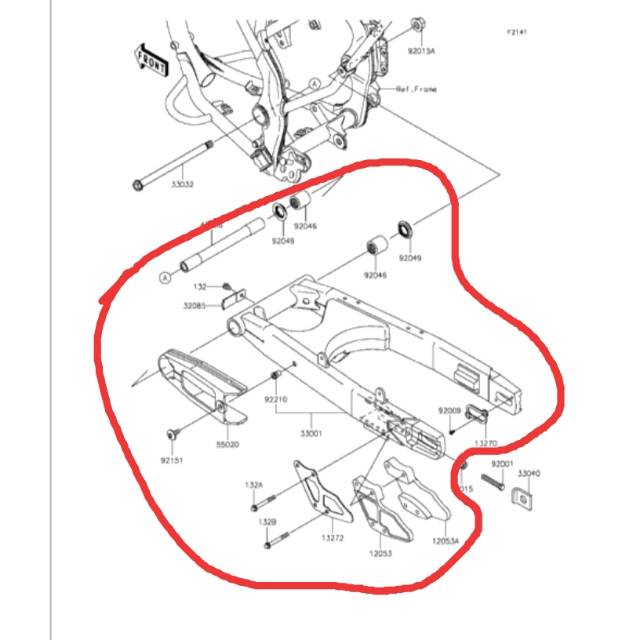 monoshock sok shock belakang dan swing arm arem set KLX 140 PNP KLX 150 original