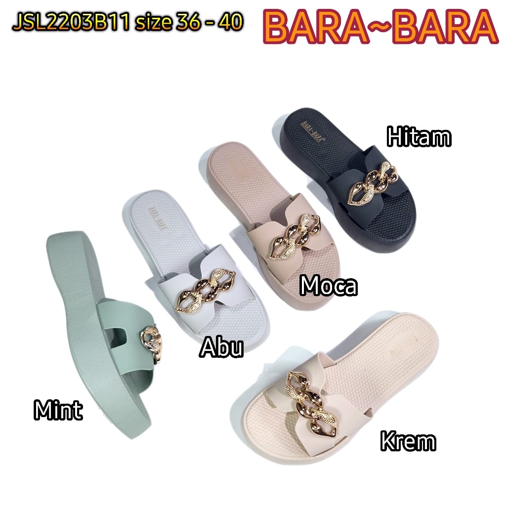 jelly sandal karet wanita bara bara selop murah import barabara cewek JSL2203B11