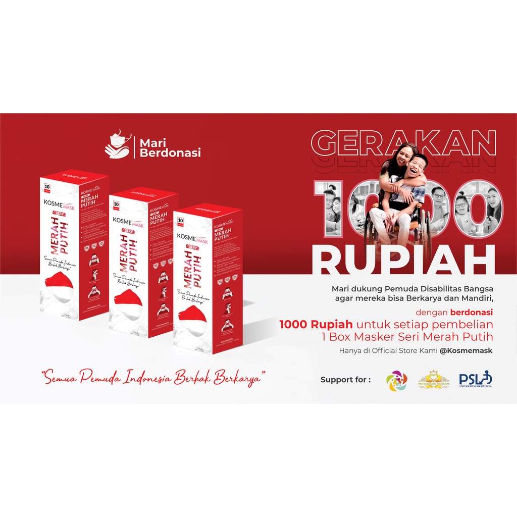 KOSMEMASK MERAH PUTIH