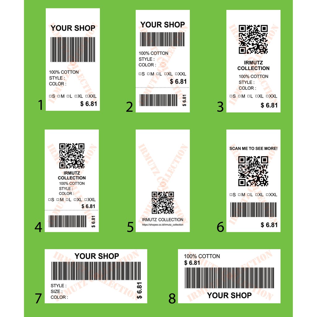 

Hang Tag Price Tag Baju Barcode QRcode Bisa Tulis Nama Toko UKURAN 3 cm x 5,7 cm